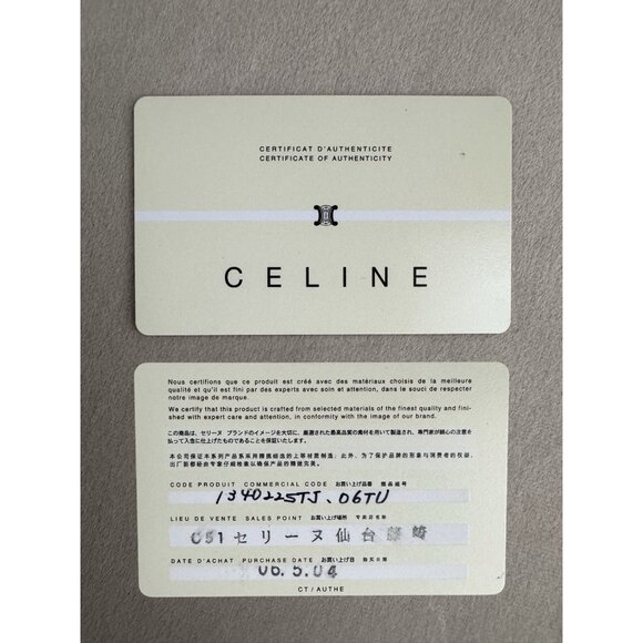 Céline Macadam Canvas Cream Leather Hand Bag Aquamarine Blue Purse - Picture 15 of 15